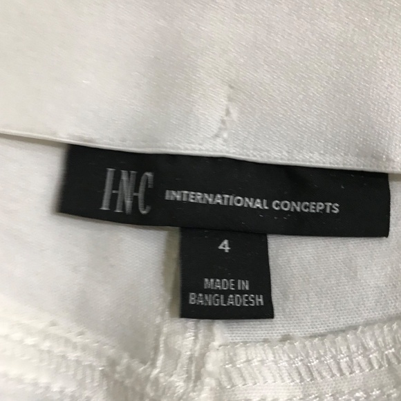 INC High-waisted Ivory Flared/bell bottom Stretch Jeans - Picture 6 of 7